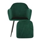 Dizájnos fotel, smaragd Velvet anyag, ZIRKON