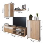 KEVIN nappali szekrény sonoma/fehér