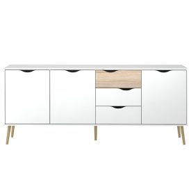 Komód, tölgy sonoma/fehér, OSLO 75454