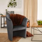 Klub fotel, szürke anyag, CUBA