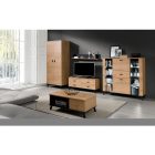 Komód, tölgyfa lefkas/fekete, SIRAN TYP 3