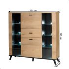 Komód, tölgyfa lefkas/fekete, SIRAN TYP 3