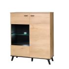 Komód, tölgyfa lefkas/fekete, SIRAN TYP 4