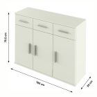 Komód, fehér, RESITA TYP 3