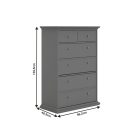 Komód, szürke, PARIS 76718