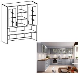 LAYLA K120 vitrines szekrény/szürke