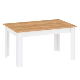   Étkezőasztal, fehér alba/tölgy craft arany, 135-184x86 cm, LANZETTE S