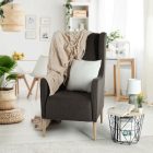 Kényelmes fotel, barna/bükk, BREDLY