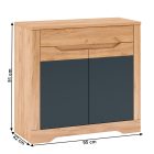 Komód G, tölgy craft arany/grafit szürke, FIDEL