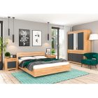 Ágy, tölgy craft arany/grafit szürke, FIDEL