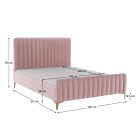 Ágy, rózsaszín/ gold arany króm, 140x200, KAISA