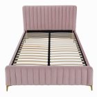 Ágy, rózsaszín/ gold arany króm, 140x200, KAISA