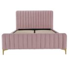 Ágy, rózsaszín/ gold arany króm, 140x200, KAISA