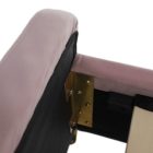 Ágy, rózsaszín/ gold arany króm, 140x200, KAISA