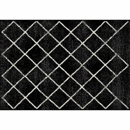MATES 1 fekete mintás szőnyeg - 130x190