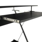 Mozgatható számítógépasztal/Gamer asztal kerekekkel, fekete, TARAK