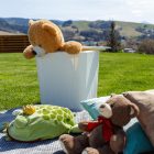 Kerti tároló doboz/kisasztal, fehér, IBLIS