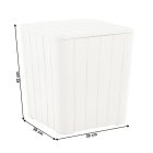 Kerti tároló doboz/kisasztal, fehér, IBLIS