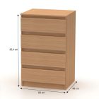 Hany 014 komód 4 fiókos - bükk