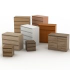 2 ajtós komód 4 fiókkal, fehér, HANY NEW 010