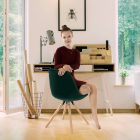 SABRA étkezőszék-bársonyszövet - zöld