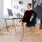 SABRA étkezőszék-bársonyszövet - zöld