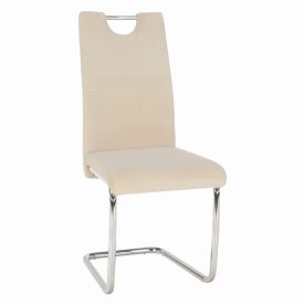   Étkezőszék, bézs Dulux Velvet szövet/világos varrás, ABIRA NEW
