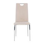Étkezőszék, bézs Dulux Velvet szövet/króm, OLIVA NEW