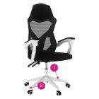 Irodai/gamer szék, fekete/fehér, YOKO