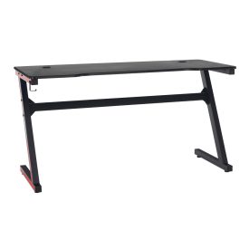  Gamer asztal/számítógépasztal, fekete/piros, MACKENZIE 140cm