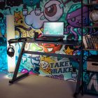 MACKENZIE gamer asztal LED világítással - 100 cm