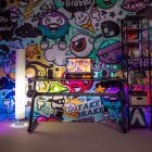 MACKENZIE gamer asztal LED világítással - 140 cm