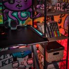 MACKENZIE gamer asztal LED világítással - 140 cm
