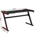MACKENZIE gamer asztal LED világítással - 140 cm