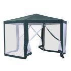 Kerti pavilon sátor, 3,9x2,5x3,9m, zöld/fehér, RINGE TYP 1+6 oldal
