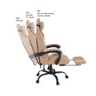 Irodai/gamer fotel, fekete/fehér/bézs, OZGE 2 NEW