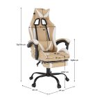 Irodai/gamer fotel, fekete/fehér/bézs, OZGE 2 NEW