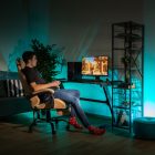 Irodai/gamer fotel, fekete/fehér/bézs, OZGE 2 NEW