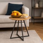 Kisasztal, tölgy/fekete, DELIK