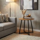 Kisasztal, tölgy/fekete, DELIK