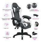 Irodai/gamer szék RGB LED világítással, fekete/fehér, JOVELA