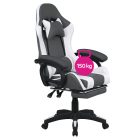 Irodai/gamer szék RGB LED világítással, fekete/fehér, JOVELA