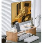 ELARO TYP3 monitor állvány telefontartóval - natúr