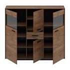 Komód, bolzano tölgy/fekete, DELIS K