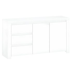 Komód 2D3S, fehér fényes, LINDY