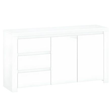 Komód 2D3S, fehér fényes, LINDY