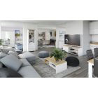 Komód 2D3S, fehér fényes, LINDY