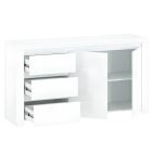 Komód 2D3S, fehér fényes, LINDY