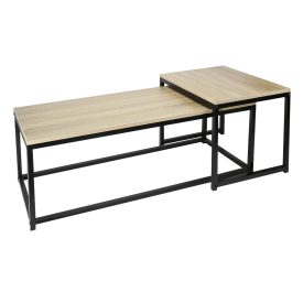   2 dohányzóasztal szett, tölgy sonoma/fekete, KASTLER NEW TYP 2