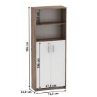 Irattartó zárható szekrénnyel, kraft dunkel/fehér, JOHAN 2 NEW 10